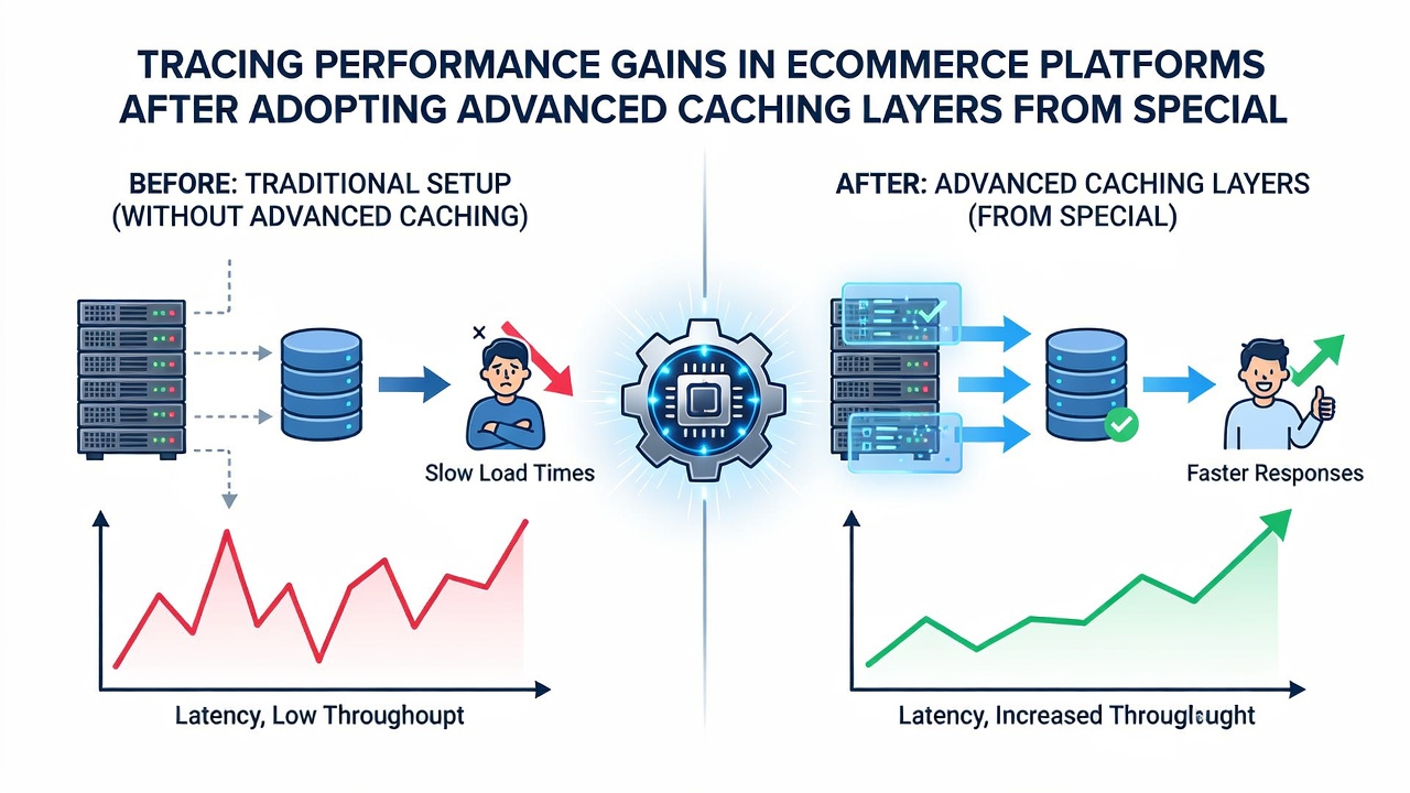 Diagram illustrating caching layer architecture in ecommerce environments